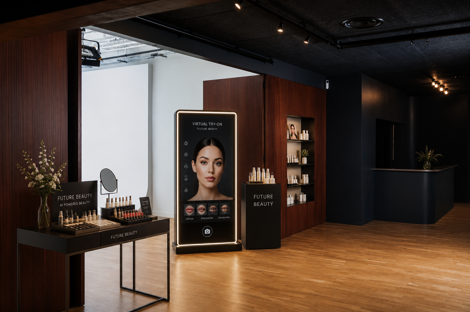 AI beauty and virtual try-on stand, Fashion AI Expo