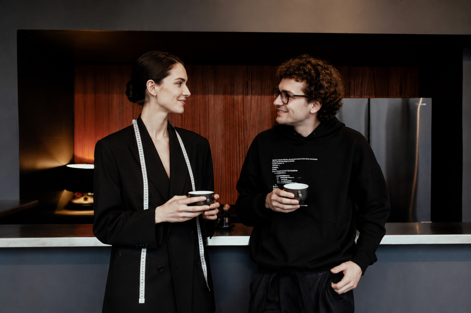 Guests networking over coffee, Fashion AI Expo